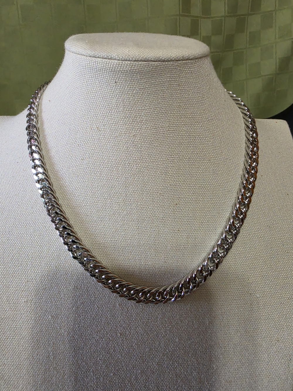 #1107 Calvin Klein Silver Twisted Chain Necklace
